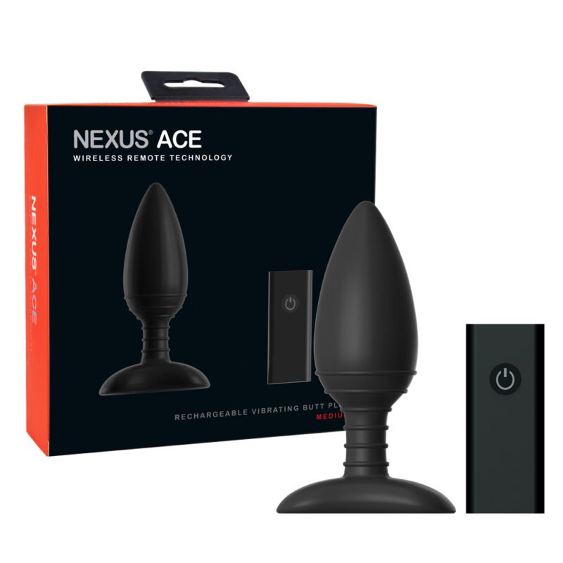 Nexus Ace M - Korek analny wibrujący z pilotem, średni 12cm - obrazek 2